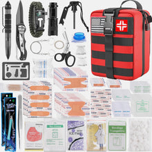 Load image into Gallery viewer, Emergency First Aid Kit - 282 Piece Premium Survival Gear Essentials Supplies for Car Trucks Hiking Travel Camping Boating and Adventures Waterproof Compact Molle Pouch Survival Kit

