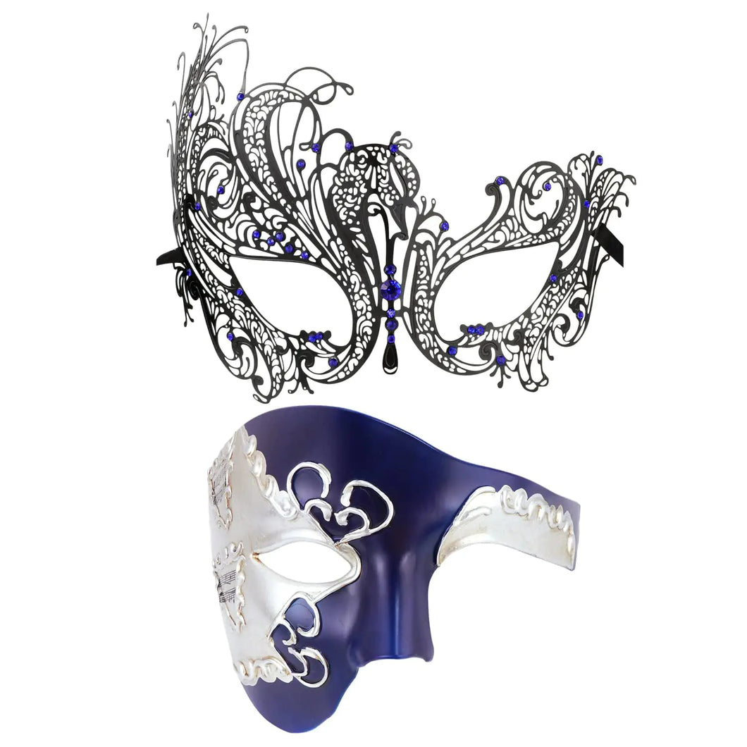 Elegant Duo Masquerade Mask Set