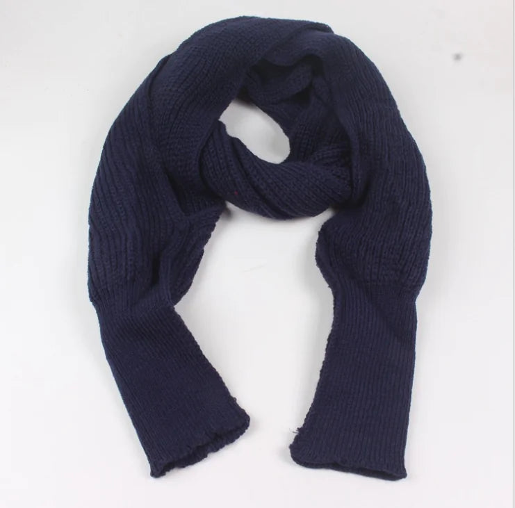 Knitted Yarn Scarf with Sleeves and Shawl Design