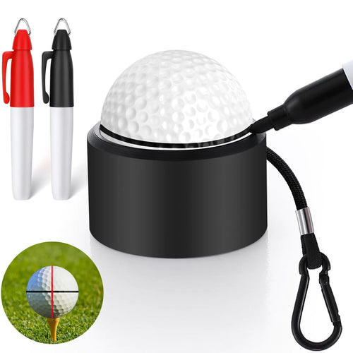 Dunkive Golf Ball Line Marker Tool with 2 Color Marker Pens Portable 360 Degree Golf Ball Alignment Marker Tool Golf Ball Markers to Enhance Putting and Driving Accuracy for The Golfer ITDinos®