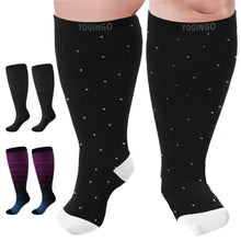 Load image into Gallery viewer, Wide Calf Plus-Size Compression Socks 15-20mmHg
