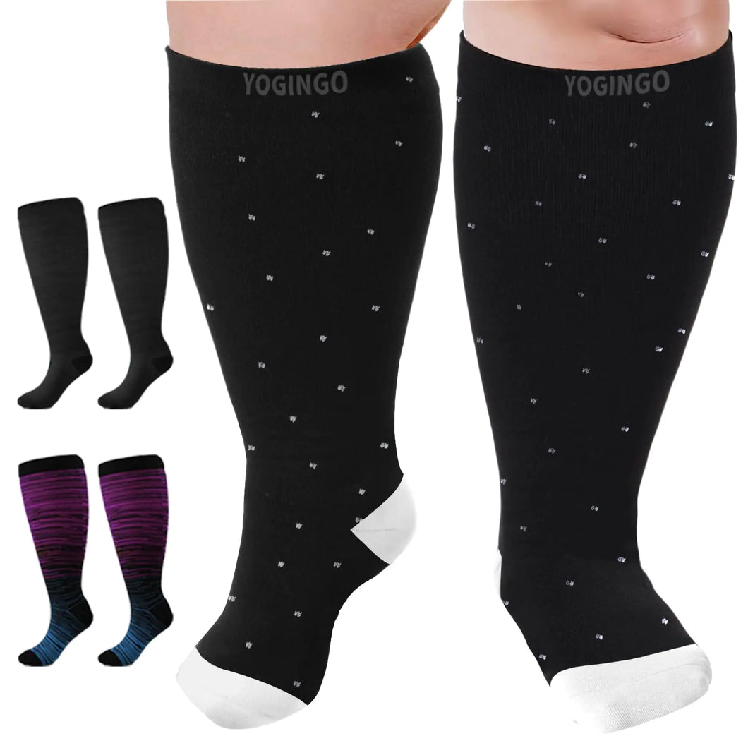 Wide Calf Plus-Size Compression Socks 15-20mmHg