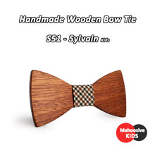 Load image into Gallery viewer, Wooden Bow Tie Set with Jacquard Fabric for Kids &amp; Men ITDinos®
