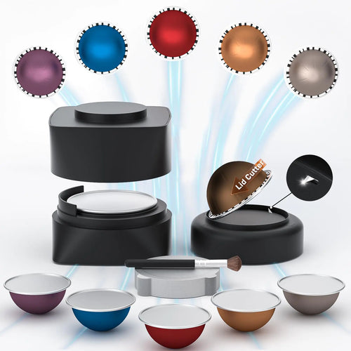 HGIFZ Reusable Vertuo Pods Kit for Nespresso Vertuo Refillable Pods with Foil Lid Cutter 50 Aluminum Foil Seal Lids Holder and Brush Compatible with Nespresso Reusable Pods(Pods Not Included) ITDinos®