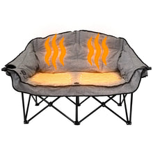 Load image into Gallery viewer, Kuma Outdoor Gear Bear Buddy/Double Chair with Carry Bag Ultimate Portable Luxury Outdoor Heated Camping Loveseat for Glamping Sports &amp; Outdoor Adventures (Heather Grey) ITDinos®
