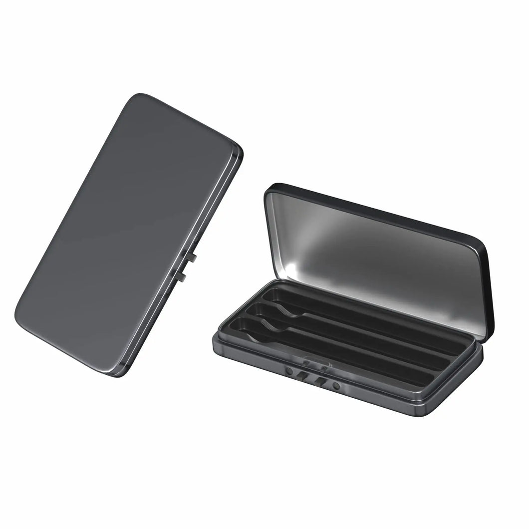 KHMSYOG Metal Cigarette Case King Size Slim Tin Box Cigarette Case 2 Pack Portable Travel Carrying Cases (Dark Grey) ITDinos®