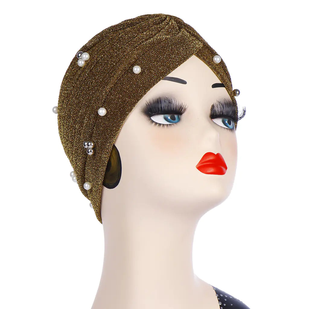 Cap in Solid Color with Shiny Fabric