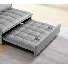 Load image into Gallery viewer, Convertible Sleeping Sofa Bed, Modern Velvet Fabric Double Seat Sofa Bed, Sleeping Sofa Bed With 2 Backs And Detachable Backs, Backs, Suitable For Living Room Bedroom,Grey ITDinos®
