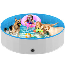 Load image into Gallery viewer, Niubya Foldable Round Dog Pool Collapsible Hard Plastic Dog Swimming Pool Portable Bath Tub for Pets Dogs and Cats Pet Wading Pool for Indoor and Outdoor 72 x 12 Inches ITDinos®
