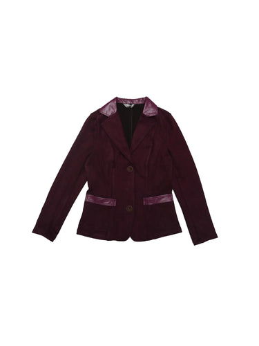 Allegra K Faux Suede Blazer for Womens Lapel Collar Button Front Long Sleeve Jacket Small Purple ITDinos®