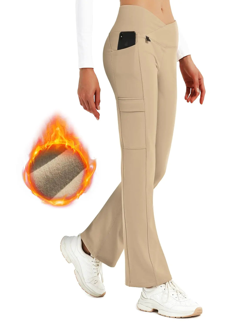 BVVU Womens Thermal Flare Outdoor Pants