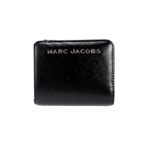 Marc Jacobs Mini Black Leather Compact Coin Pouch Wallet ITDinos®