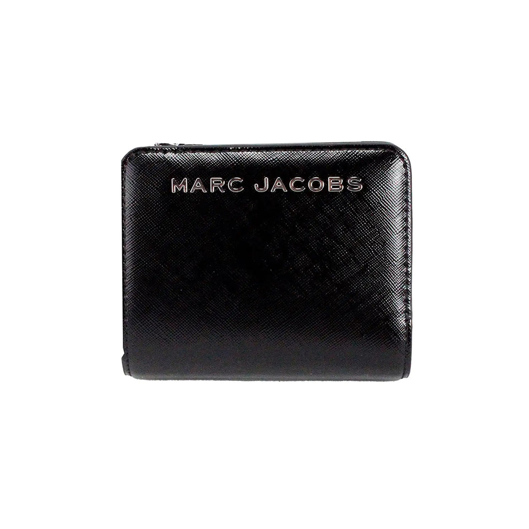 Marc Jacobs Mini Black Leather Compact Coin Pouch Wallet ITDinos®