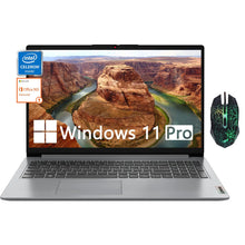 Load image into Gallery viewer, Lenovo Ideapad 1i 15.6&quot; Business Laptop Intel Celeron N4500 8GB RAM 256GB Storage(128GB eMMC+128GB PCIe SSD) Intel UHD Graphics WiFi 6 Numeric Keypad 1-Year Office 365 Win 11 Pro Cloud Gray ITDinos®
