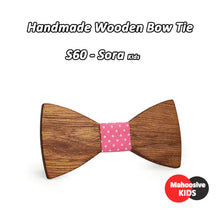 Load image into Gallery viewer, Wooden Bow Tie Set with Jacquard Fabric for Kids &amp; Men ITDinos®
