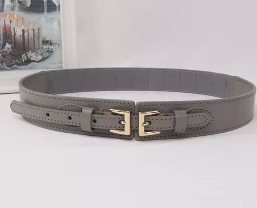 Double Buckle Elastic Leather Belt (One Piece) ITDinos®