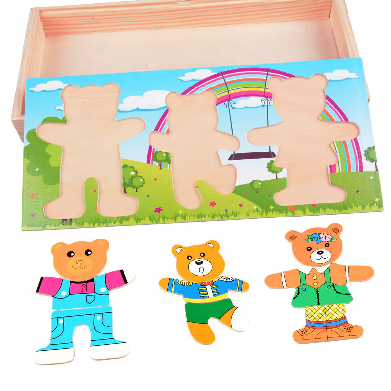 Colorful Wooden Dress-Up Puzzle Toy for Kids ITDinos®