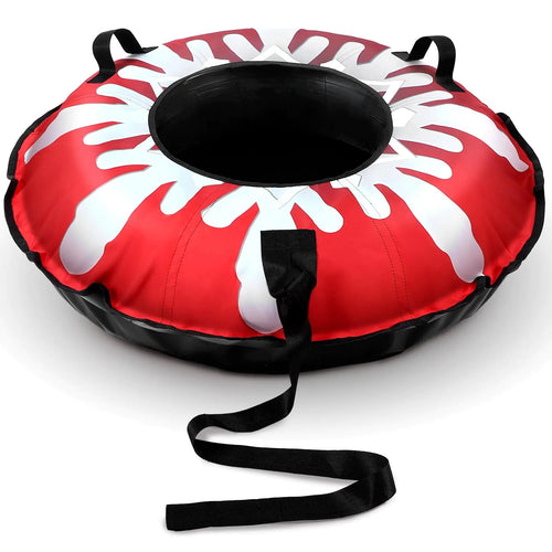 BBTO 43.3 Heavy Duty Snow Tube with Canvas Cover Inflatable Snowflake Tube Sled Winter Snow Tube Sled Winter Outdoor Fun Toys Christmas Birthday Gift for Adults Women Men ITDinos®