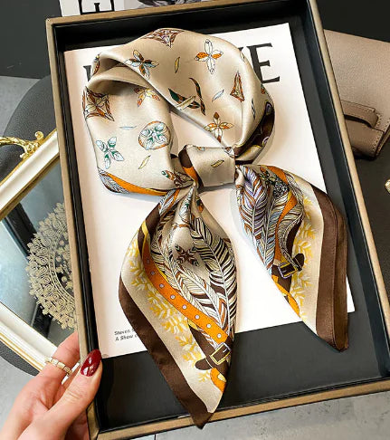 Vanguard Silk Scarf 70cm with Feathers (One Piece)