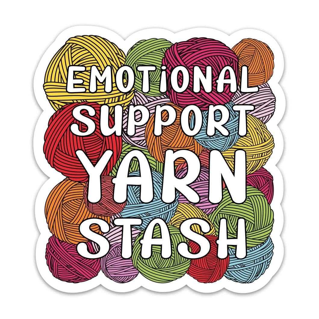 (3PCs) Emotional Support Yarn Stash Sticker Funny Crochet and Knit Life Sticker Waterproof Vinyl Stickers for Laptop Tumbler Notebook Water Bottle Gag Gift for Crocheter Knitter Stickers 3 Inches ITDinos®