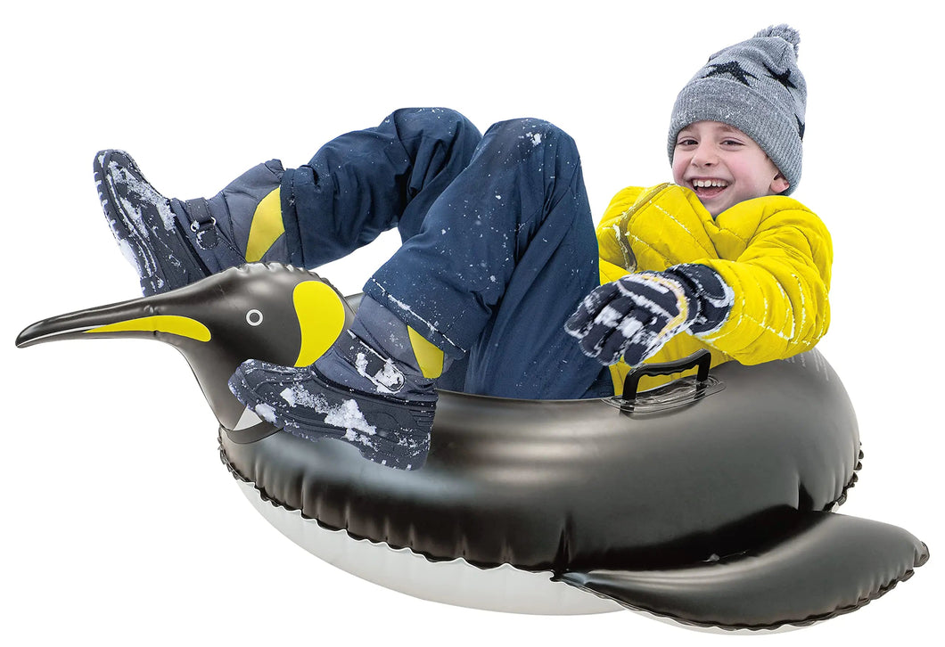 MinnARK Sports Penguin Snow Tube: Inflatable Snow Toy for Kids Winter Sled Animal Snow Toy ITDinos®