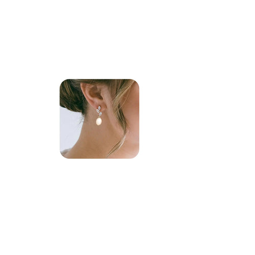 Ewrkbr Wedding Earrings for Brides14K Gold Plated Pearl Drop Earrings Dainty CZ Pearl Dangle Earrings for Women Trendy Cute Gold Teardrop Pearl Earrings Charm Pearl Jewelry for Women Gifts ITDinos®