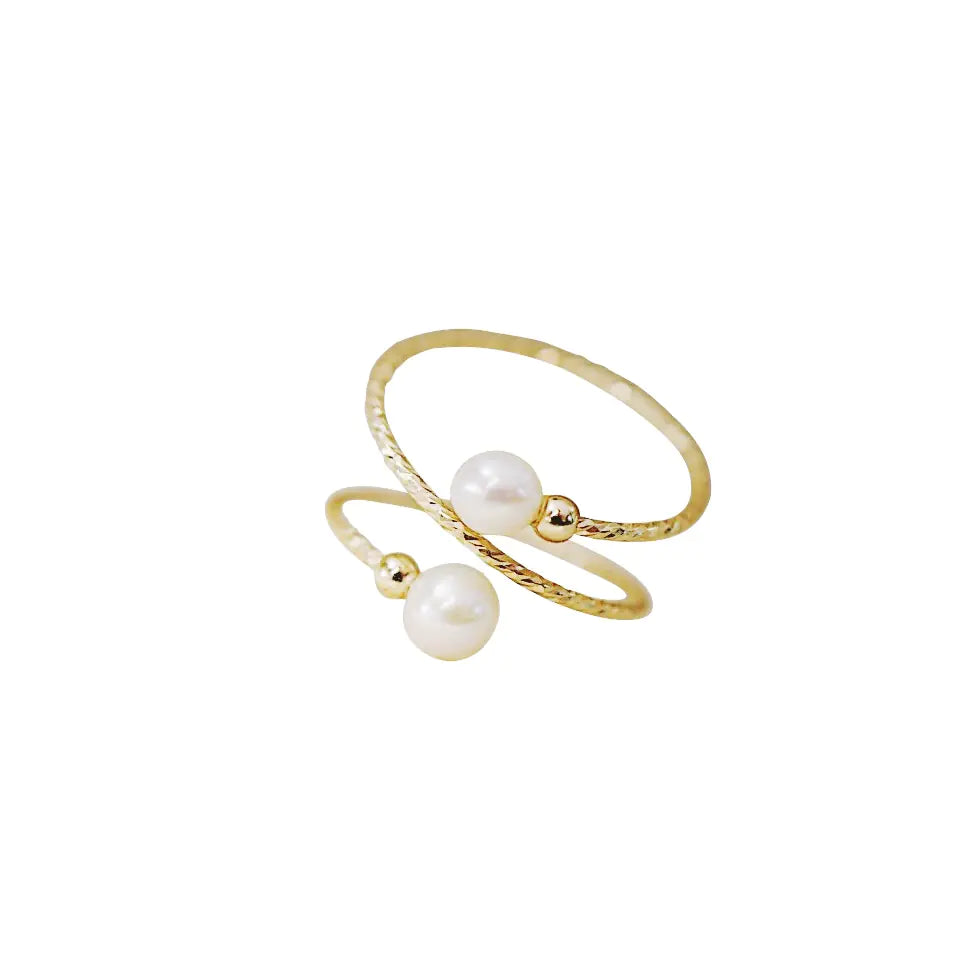14K Gold-Plated Freshwater Pearl Ring for Women ITDinos®