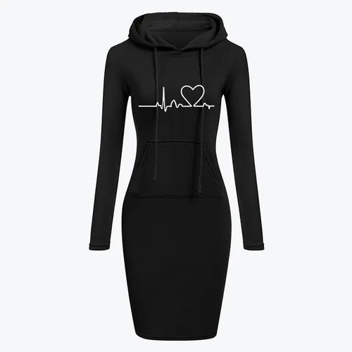 Autumn Winter Women's Long-Sleeved Hoodie Dress ITDinos®