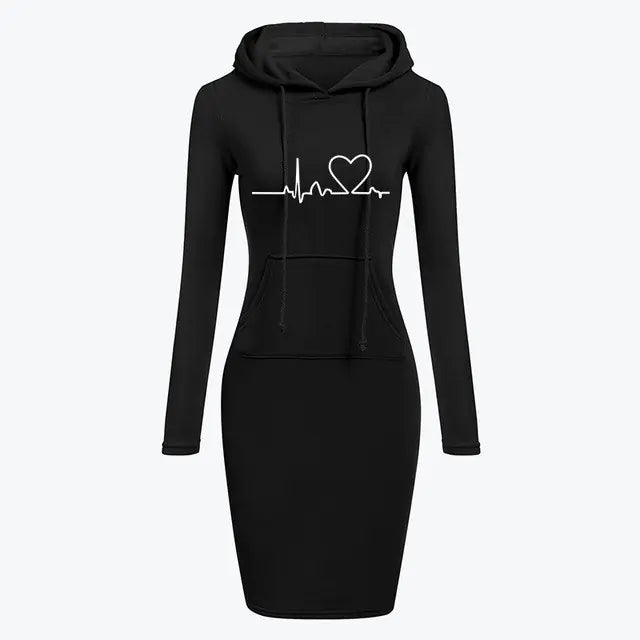 Autumn Winter Women's Long-Sleeved Hoodie Dress ITDinos®
