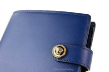 Load image into Gallery viewer, Versace Navy Blue Compact Leather Medusa Snap Bifold Wallet ITDinos®
