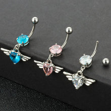 Lade das Bild in den Galerie-Viewer, Angel Wings Zirconia Heart Navel Ring Jewelry ITDinos®
