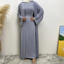 Load image into Gallery viewer, Moroccan Caftan with Silver Chain Sleeves for Women
