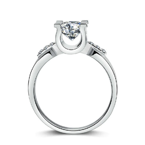 Zircon Ring with Micro Inlaid Stones in Rose Gold ITDinos®