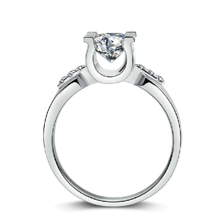 Zircon Ring with Micro Inlaid Stones in Rose Gold ITDinos®