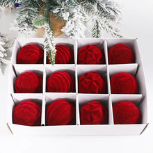 Load image into Gallery viewer, 12-Pack Velvet Christmas Tree Ornaments - Plastic Balls ITDinos®
