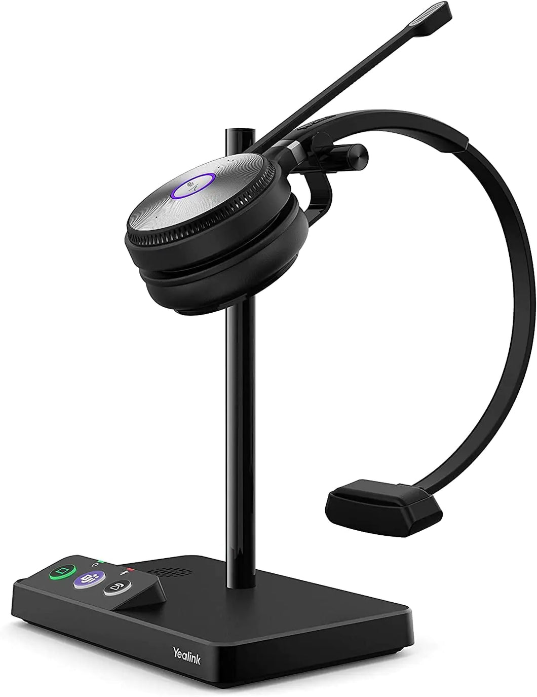 Yealink WH62 Wireless DECT Mono Headset Teams Certified Wireless Headphones with Noise Canceling Microphone