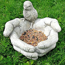Load image into Gallery viewer, Hand-Shaped Bird Bath and Feeder Resin Garden Ornament
