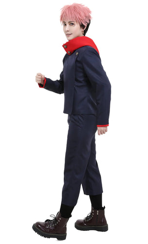 haikyuu Unisex Itadori Yuji Cosplay Costume Tokyo Metropolitan Curse Technical College School Uniform Set (Dark Blue X-Small) ITDinos®