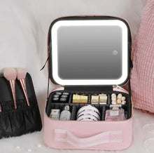 Load image into Gallery viewer, LED Illuminated Cosmetic Organizer - Spacious Makeup Case
