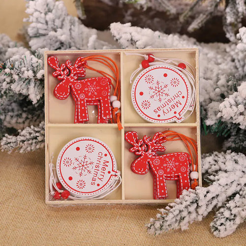 Creative Colorful Wooden Christmas Tree Ornaments Set ITDinos®