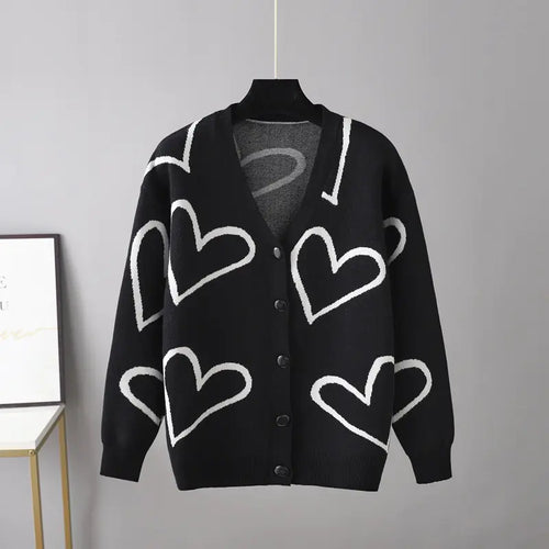 2023 Autumn Winter Women's Knit Cardigan with Hearts ITDinos®