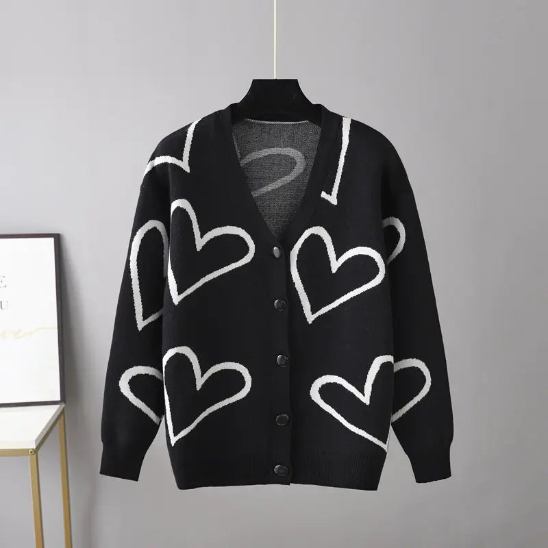 2023 Autumn Winter Women's Knit Cardigan with Hearts ITDinos®