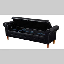 Load image into Gallery viewer, Black Multifunctional Storage Rectangular Sofa Stool ITDinos®
