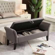 Load image into Gallery viewer, 51.5 Bed Bench With Storage Grey Velvet ITDinos®
