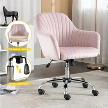 Load image into Gallery viewer, Accent Chair Modern Home Office Leisure Chair With Adjustable Velvet Height And Adjustable Casters
