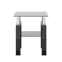 Lade das Bild in den Galerie-Viewer, 1-Piece Modern Tempered Glass Tea Table Coffee Table End Table, Square Table For Living Room, Black ITDinos®
