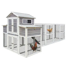 Load image into Gallery viewer, Chicken Coop Extra Large Chicken Coop, Outdoor Wooden Chicken Coop Black Anti Rust Wire Poultry Coop With 2 Nest Boxes, 5 Perches ITDinos®
