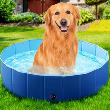 Load image into Gallery viewer, Foldable Dog Pool Kiddie Pool Hard Plastic Pool for Kids Swimming Pool for Dogs Collapsible Pool Dog Bathing Tub Portable Dog PoolPets Wading Pool for Small DogsCats(32x8 InchDark Blue) ITDinos®
