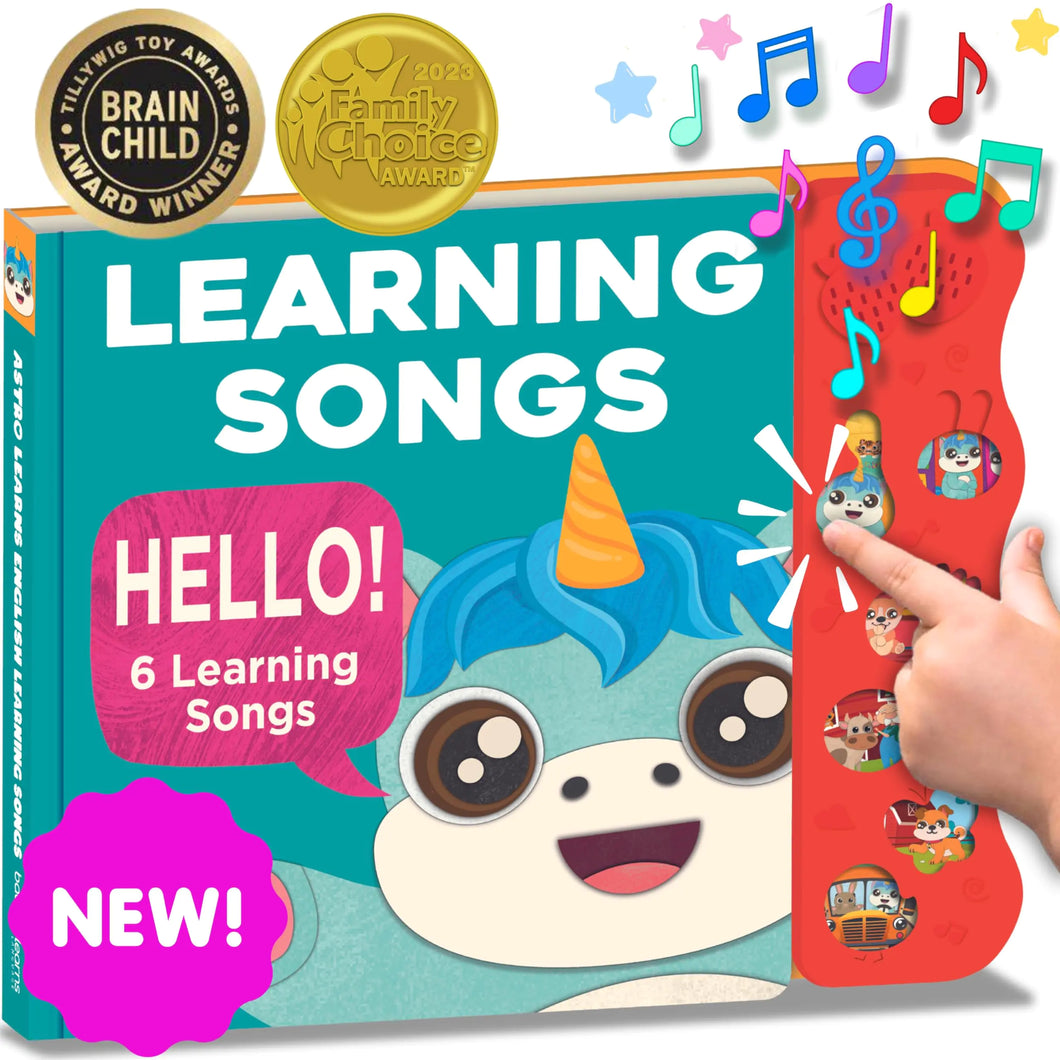 Learning Songs Musical Books For Toddlers 1-3 Astro Learns English Singing Books Talking Books & Sound Books Toddler Interactive Toys Learning Toys For 1 Year Old Nursery Rhymes Educational Toys ITDinos®