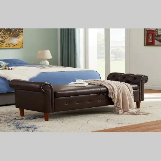 Brown Multifunctional Storage Rectangular Sofa Stool ITDinos®